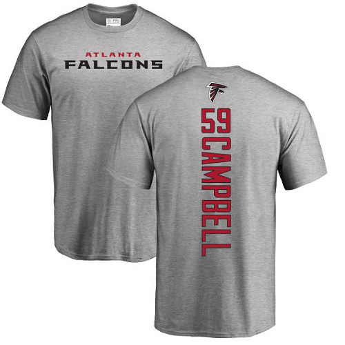 Atlanta Falcons Men Ash De Vondre Campbell Backer NFL Football #59 T Shirt
